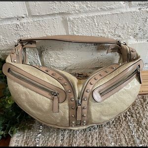 Versace Half Moon Studded Shoulder Bag